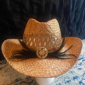 Straw custom cowboy hat
